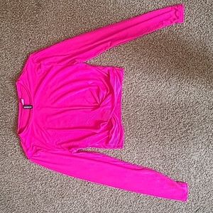 Hot pink twist crop
